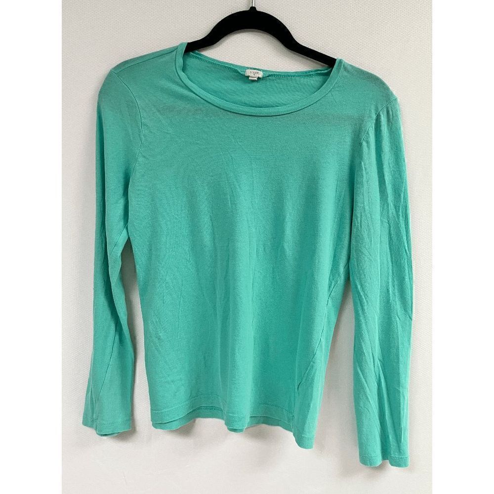 J.Crew Womens Pullover Crew neck Long Sleeve Basic T shirt Light Blue Sz Medium